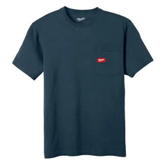 MILWAUKEE MILWAUKEE 605BL-M Men's GRIDIRON Cotton/Polyester Short-Sleeve Pocket T-Shirt - Medium