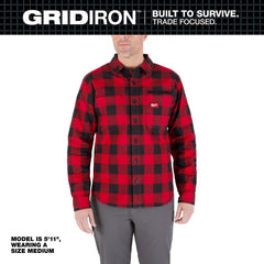 MILWAUKEE Milwaukee M551R-L Gridiron Flannel Shirt Large