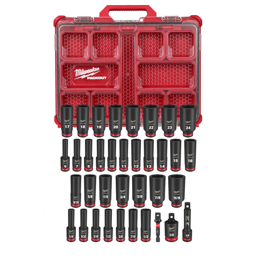 MILWAUKEE Milwaukee 49-66-6805 Shockwave Impact Duty Socket Set 3/8 Drive 36-Piece