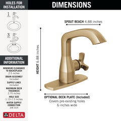 DELTA FAUCET Delta 5766-PR-MPU-DST Stryke Single Handle Bathroom Faucet 1.2 gpm