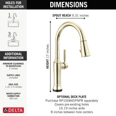 DELTA FAUCET Delta 9184TL-PN-PR-DST Renaldi Touch2O Technology Kitchen Faucet with Touchless Technology