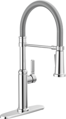 DELTA FAUCET DELTA 18829-DST Rhett Single Handle Pull-Down Kitchen Faucet With Spring Spout