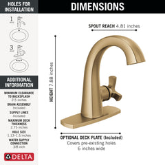 DELTA Delta 5776-CZ-PR-MPU-DST Stryke Single Handle Bathroom Faucet 1.2 GPM