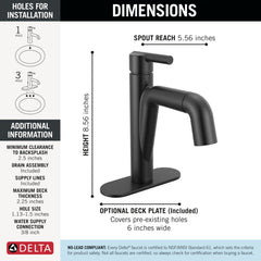 DELTA Delta 15849LF-BLPD Nicoli Single Handle Pull-Down Bathroom Faucet