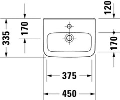 DURAVIT Duravit 708450000 18X13 1H Crmc Wm Vc Lav *Durast