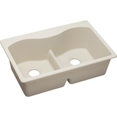 ELKAY Elkay ELGLB3322BQ0 Kitchen Sink Quartz Classic 33 x 22 Inch Double Bowl Top Mount