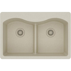 ELKAY Elkay ELGLB3322BQ0 Kitchen Sink Quartz Classic 33 x 22 Inch Double Bowl Top Mount
