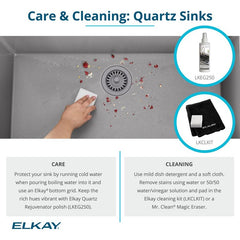 ELKAY Elkay ELGS3322RGY0 Kitchen Sink Quartz Classic 33 x 22 Inch Single Bowl Dusk Gray Drop-In