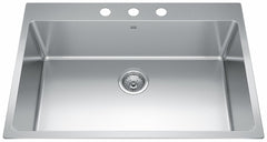FRANKE Franke BSL2131-9-3N Brookmore 31 inches x 21 inches Drop-In Single-Bowl Kitchen Sink, Three-Hole