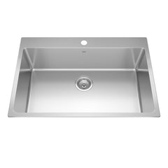 FRANKE Franke BSL2131-9-3N Brookmore 31 inches x 21 inches Drop-In Single-Bowl Kitchen Sink, Three-Hole