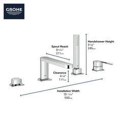 GROHE GROHE 29307003 Fittings 1.75GPM PLUS OHM BATH 4-H