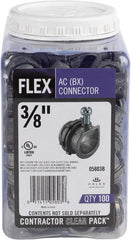 HALEX Halex 05803B Flexible Metal Conduit Connectors 3/8 Inch 100 Per Pack