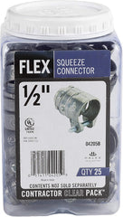 HALEX HALEX 04205B Flexible Metal Conduit (FMC) Squeeze Connector 25 Per Pack