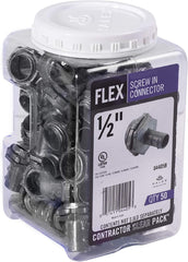 HALEX HALEX 04405B Flexible Metal Conduit Screw-In Connectors 50 Per Pack