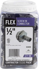 HALEX HALEX 04405B Flexible Metal Conduit Screw-In Connectors 50 Per Pack