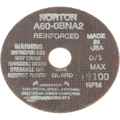 NORTON Norton 66243529609 Cutoff Wheel 4 in 60 Grit 19100 Rpm