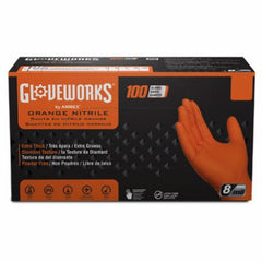 AMMEX Ammex Corporation GWON46100 Nitrile Gloves Large Orange 100CT