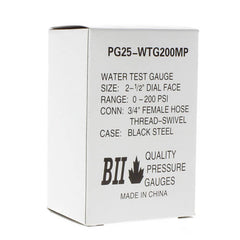 BOSHART Boshart PG25-WTG200MP Test Gauge 200 PSI