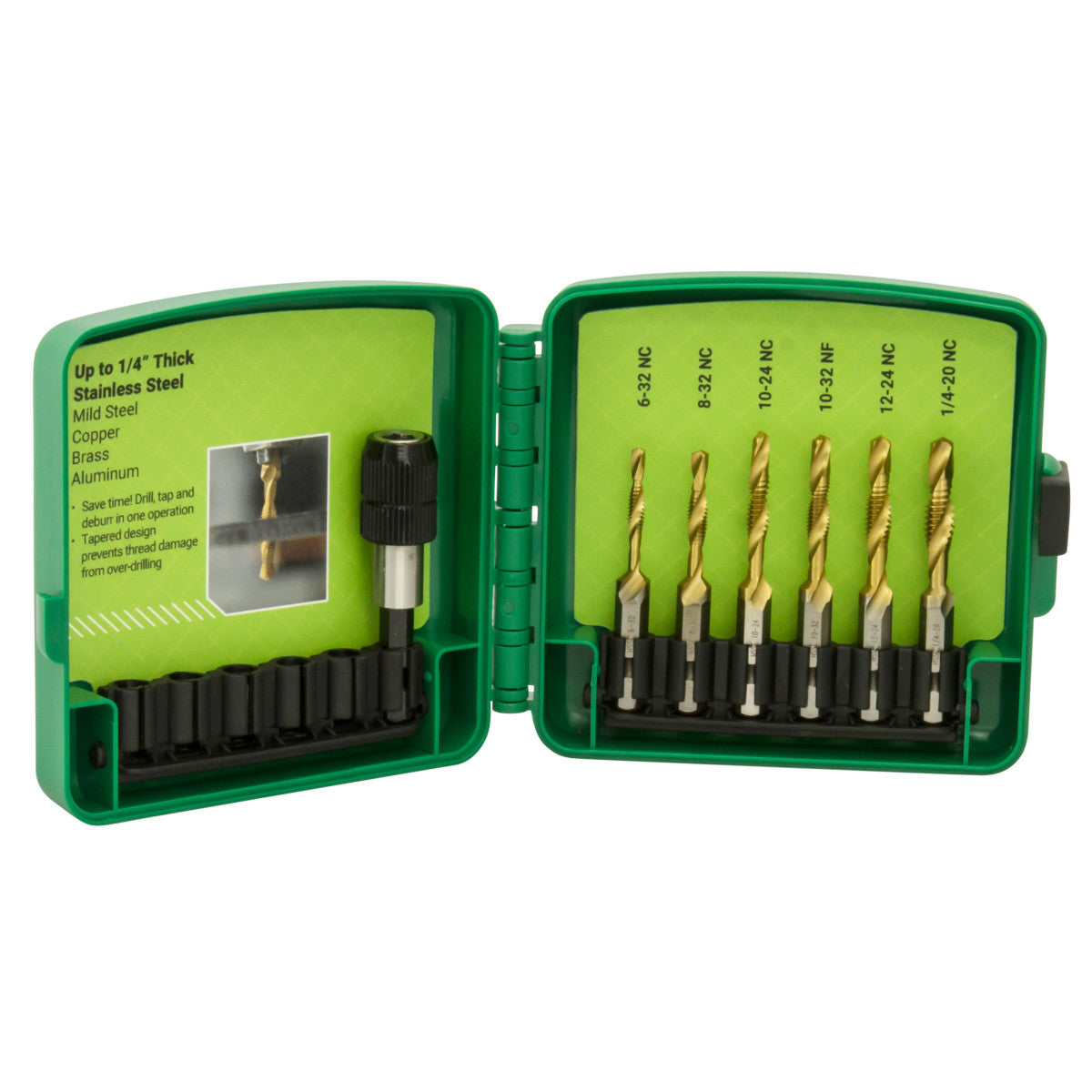 GREENLEE Greenlee DTAPSSKIT Ssdtap Kit (Pop) Includes 6-32, 8-32, 10-24, 10-32, 12-24, 1/4-20
