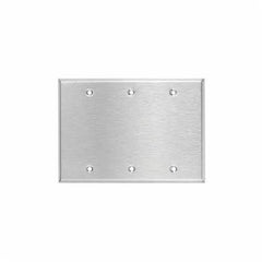 MULBERRY METAL PRODUCTS Mulberry Metal Products 97153 Blank Wall Plate Standard 3 Gangs 6-3/8 in W x 4-1/2 in H Size