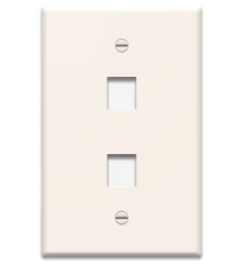 ON Q SOLUTIONS On Q Solutions WP3402LA 1-Gang, 2-Port Wall Plate (Light Almond)