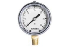 MARSH BELLOFRAM Marsh Bellofram J7642P 0-30 PSI Gauge 2-1/2 1/4 Lm Liquid Filled