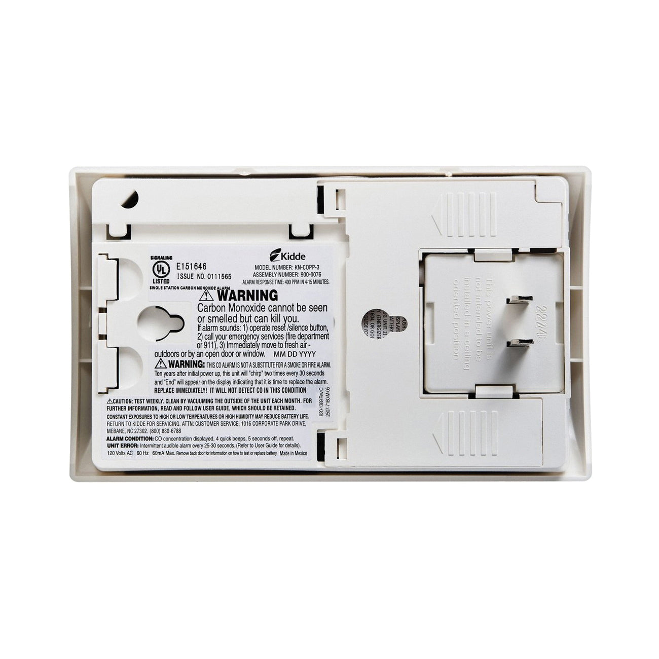 LAARS LAARS KN-COPP-3 Carbon Monoxide Alarm Electrochemical Sensor 85 dBA