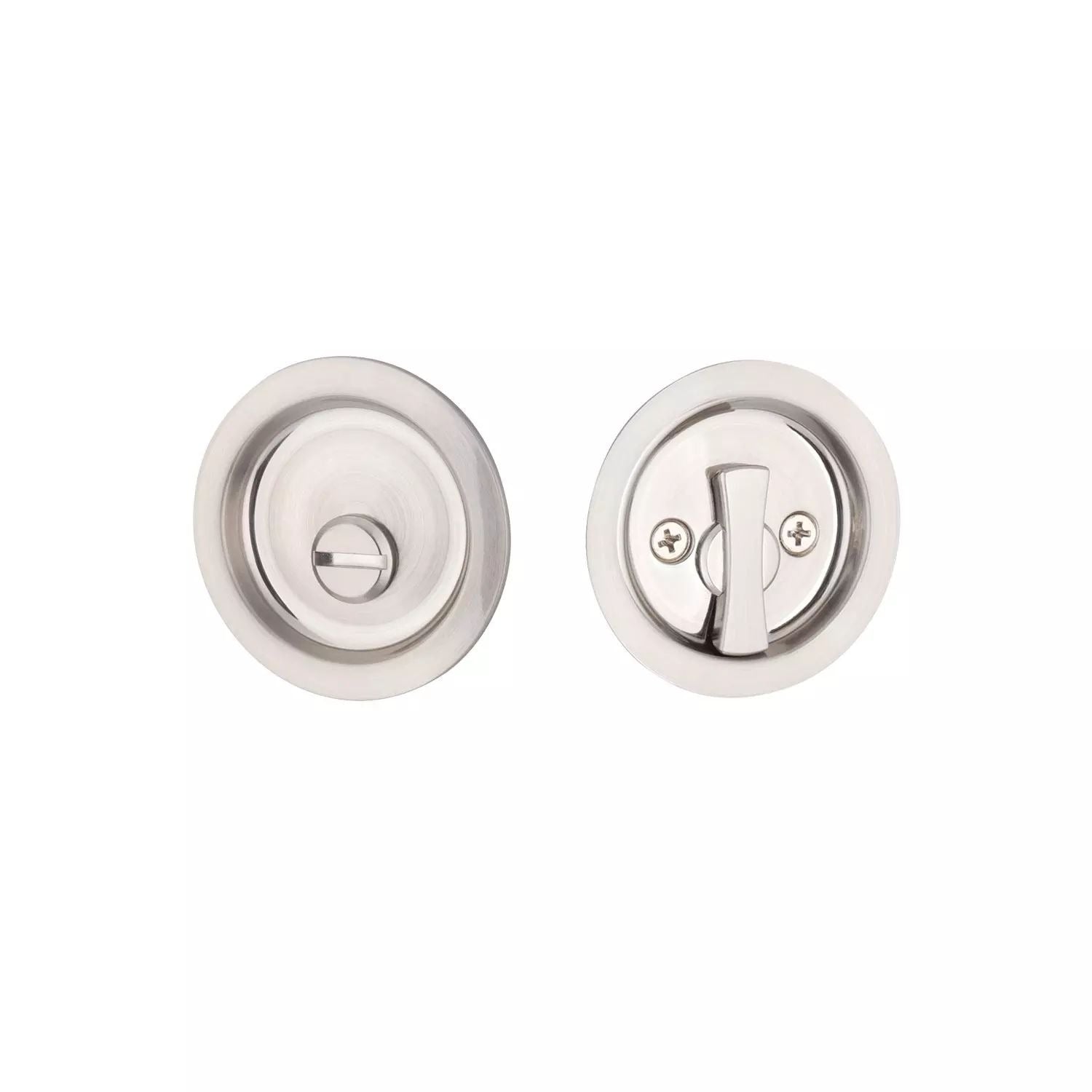 EMTEK Emtek EETPDRND63SN Round Privacy Pocket Door Lock Satin Nickel