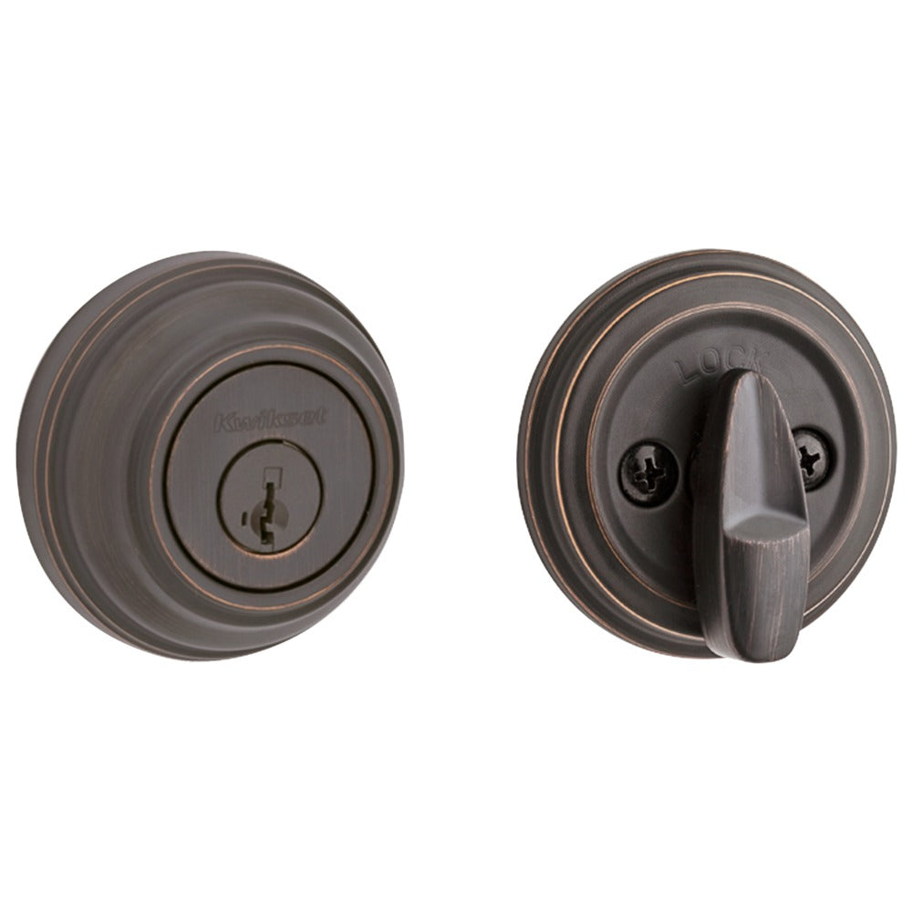 KWIKSET Kwikset 980-11PS.STRKP Single Cylinder Deadbolt Venetian Bronze