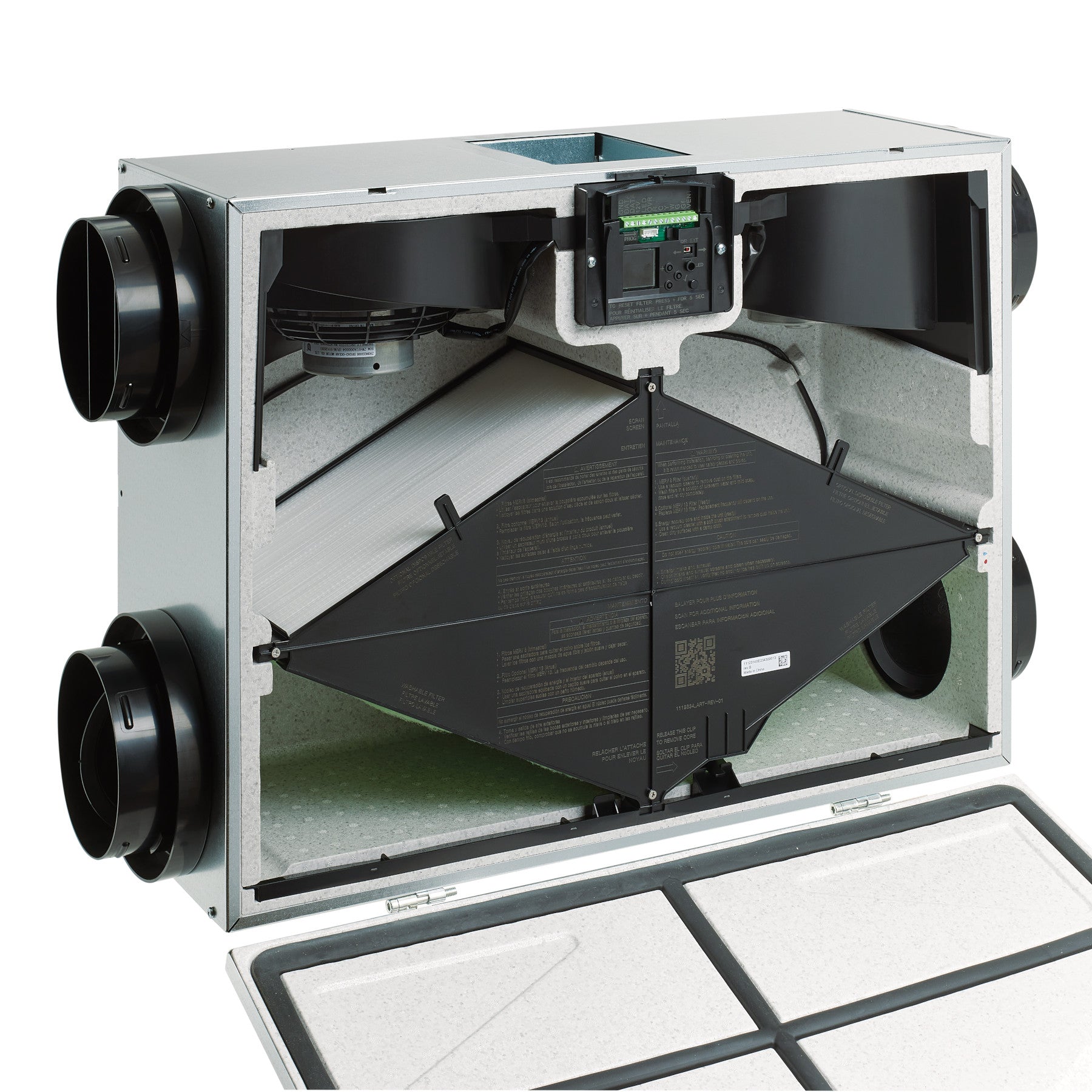 BROAN-NUTONE Broan-Nutone BLP150E75NS-HWF ONE 150 CFM Energy Recovery Ventilator (ERV) Hardwired Interior Door/Trim