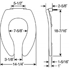 CHURCH TOILET SEATS Church Toilet Seats 7B1655SSCT000 Toilet Seat