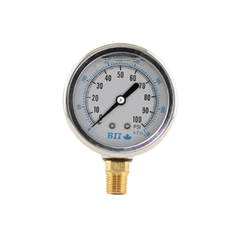BOSHART Boshart PG25-100-GNL 304 Stainless Steel Brass Liquid 2-1/2 inches