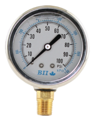 BOSHART Boshart PG25-100-GNL 304 Stainless Steel Brass Liquid 2-1/2 inches