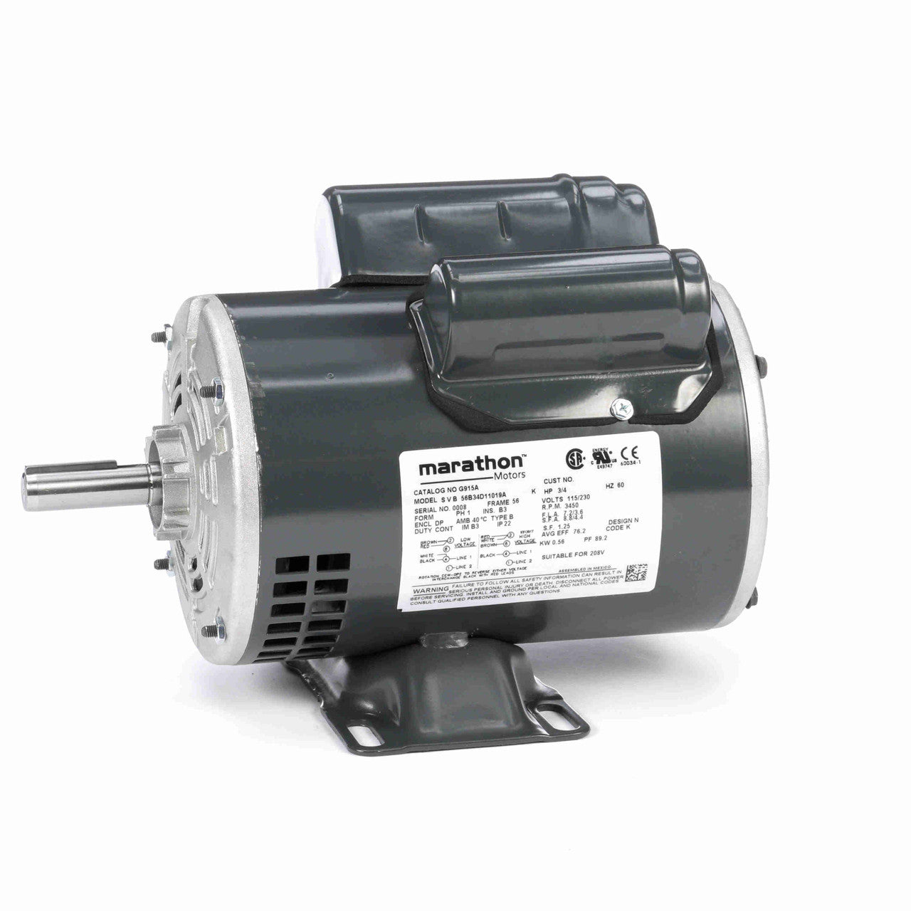 MARATHON MOTORS Marathon Motors G915A General Purpose Motor 3/4 hp