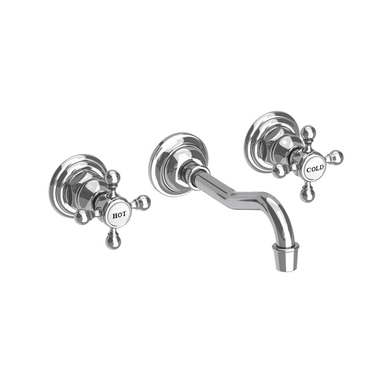 NEWPORT BRASS Newport Brass 3-9301L/15 Chesterfield Two Handle Wall Mount Widespread Bathroom Sink Faucet 1.2 GPM