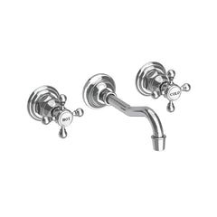 NEWPORT BRASS Newport Brass 3-9301L/15 Chesterfield Two Handle Wall Mount Widespread Bathroom Sink Faucet 1.2 GPM