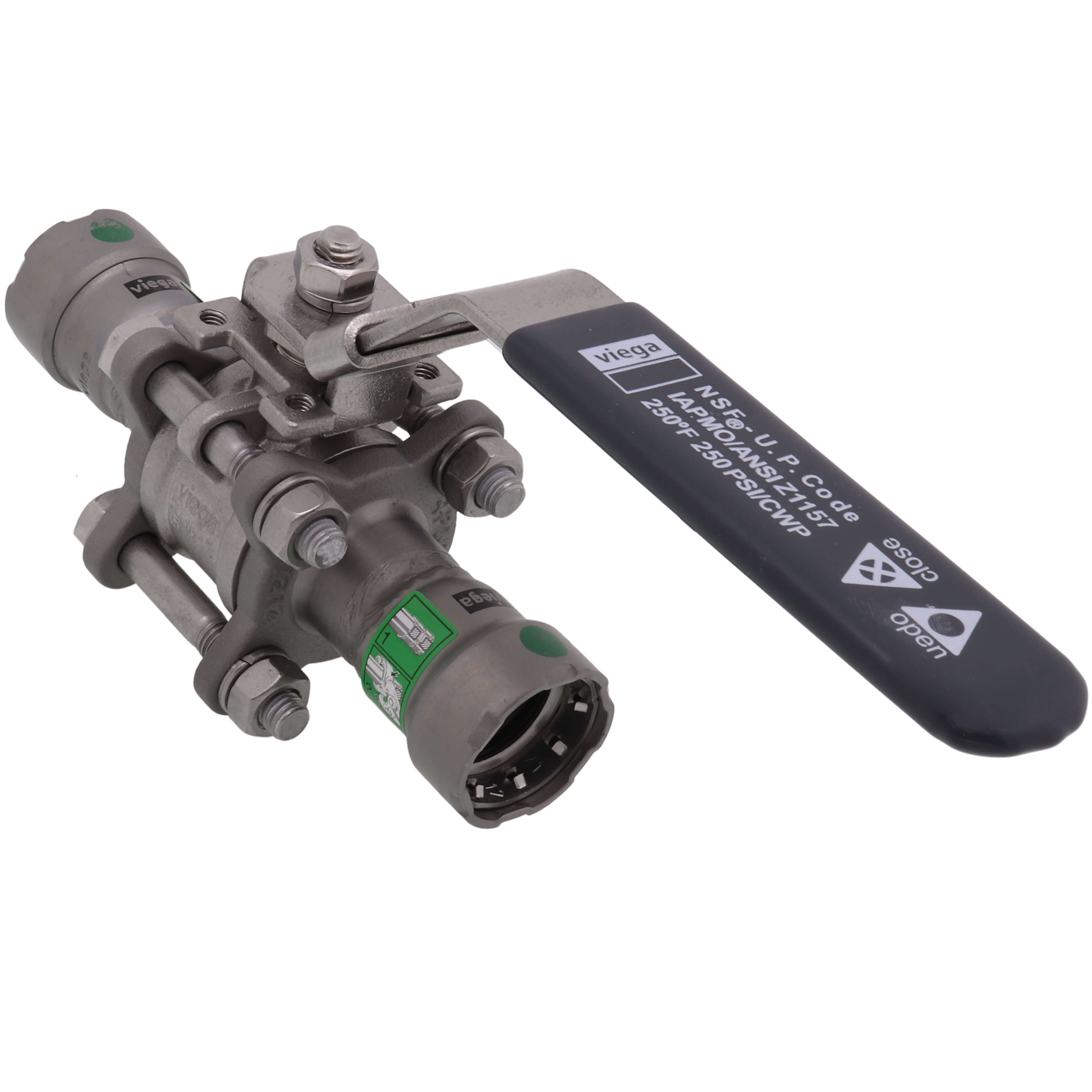 VIEGA Viega 28500 MegaPress 316 Stainless Steel 3-Piece Ball Valve 1/2 in Press Replacement MPN