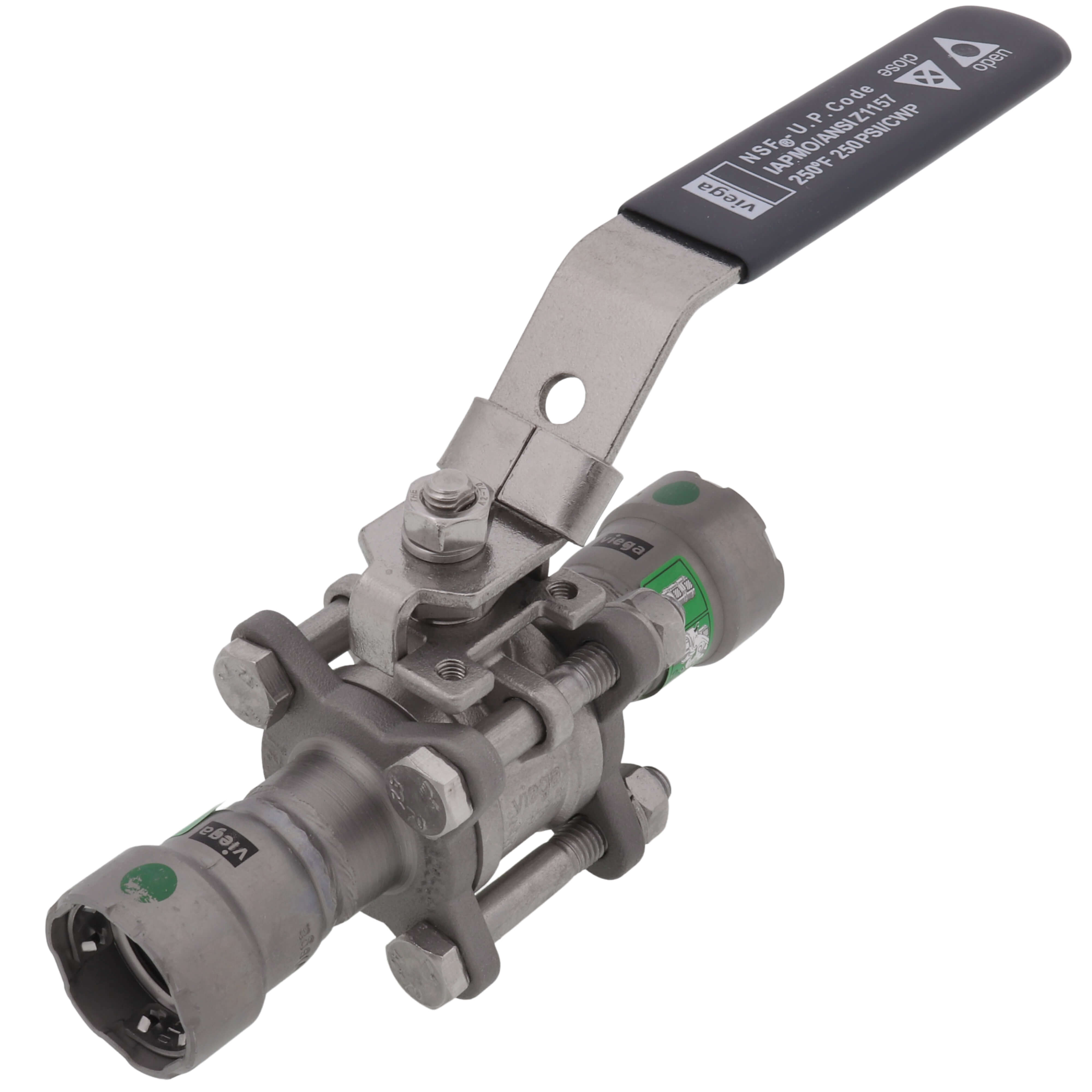 VIEGA Viega 28500 MegaPress 316 Stainless Steel 3-Piece Ball Valve 1/2 in Press Replacement MPN
