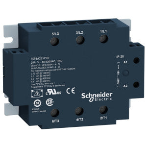 SCHNEIDER ELECTRIC Schneider Electric SSP3A250B7T Three Phase Relay, Harmony Solid State Relays, 50A, Panel Mount, Zero Voltage Switching