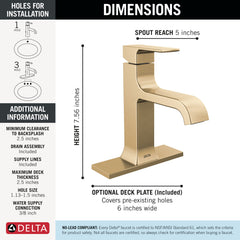 DELTA FAUCET Delta Faucet 539-CZMPU-DST Velum Single Handle Bathroom Faucet