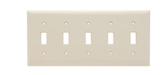 LEGRAND Pass & Seymour SP5-LA 5-Gang Thermoset Wall Plate 5 Toggle Switch Openings