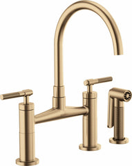 DELTA FAUCET Delta Faucet 62543LF-GL Litze Bridge Faucet with Arc Spout and Knurled Handle