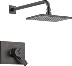 DELTA FAUCET Delta Faucet T17253-RB-WE Vero 17 Series Dual-Function Shower Trim Kit with Single-Spray Touch-Clean Rain Shower Head 2.0 GPM (Valve Not Included)