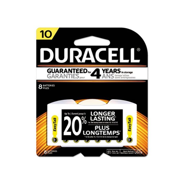 DURACELL Duracell DA10B8ZM10 Hearing Aid Battery Zinc Air 8pk