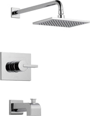 DELTA FAUCET Delta Faucet T14453-WE Vero 14 Series Single-Function Tub and Shower Trim Kit with Single-Spray Touch-Clean Rain Shower Head 2.0 GPM Water Flow T14253-WE
