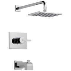 DELTA FAUCET Delta Faucet T14453-WE Vero 14 Series Single-Function Tub and Shower Trim Kit with Single-Spray Touch-Clean Rain Shower Head 2.0 GPM Water Flow T14253-WE