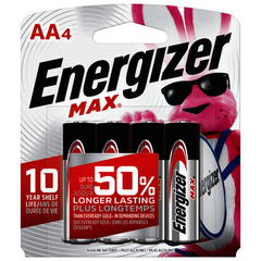 ENERGIZER Energizer E91BP-4 Max AA 1.5 Volt Batteries (4 Per Package)