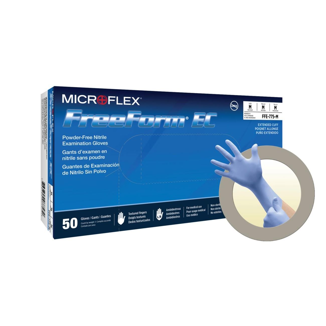 MICROFLEX Microflex FFE-775-L FreeForm EC Powder Free Nitrile Exam Gloves Large