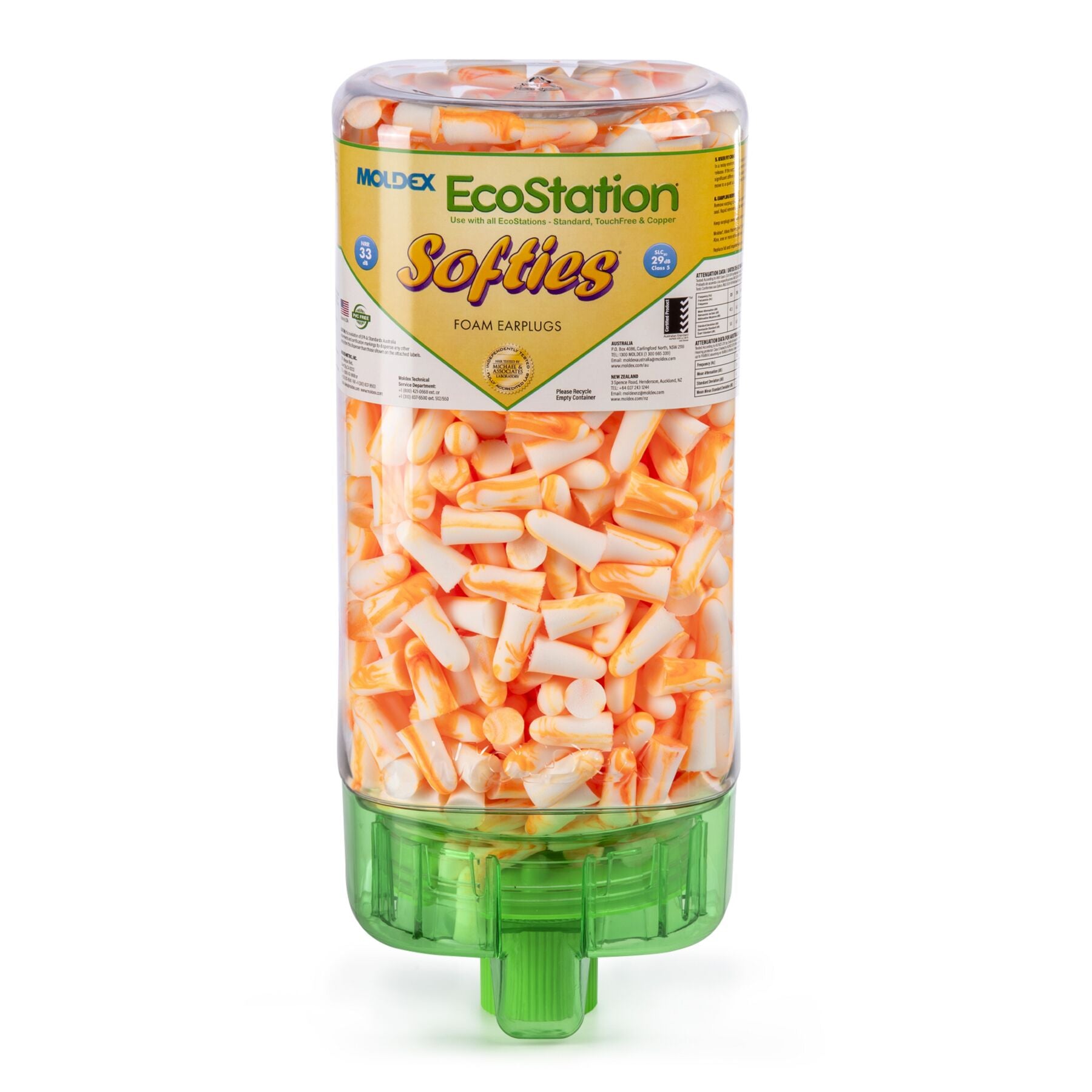 MOLDEX Moldex 6701 EcoStation Earplug Dispenser One Size, Foam, Tapered, Uncorded, 33 dB, Wall 500 Pair/Dispenser