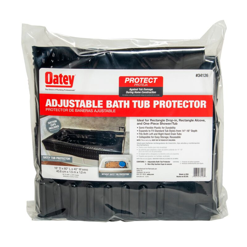 OATEY Oatey 34125 Adjustable Bath Tub Protector 60 Inch Length x 44 Inch Width x 16 Inch Depth